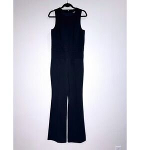MAEVE Magdalena Jumpsuit MED Black Sleeveless Ponte Pockets Office Careerwear